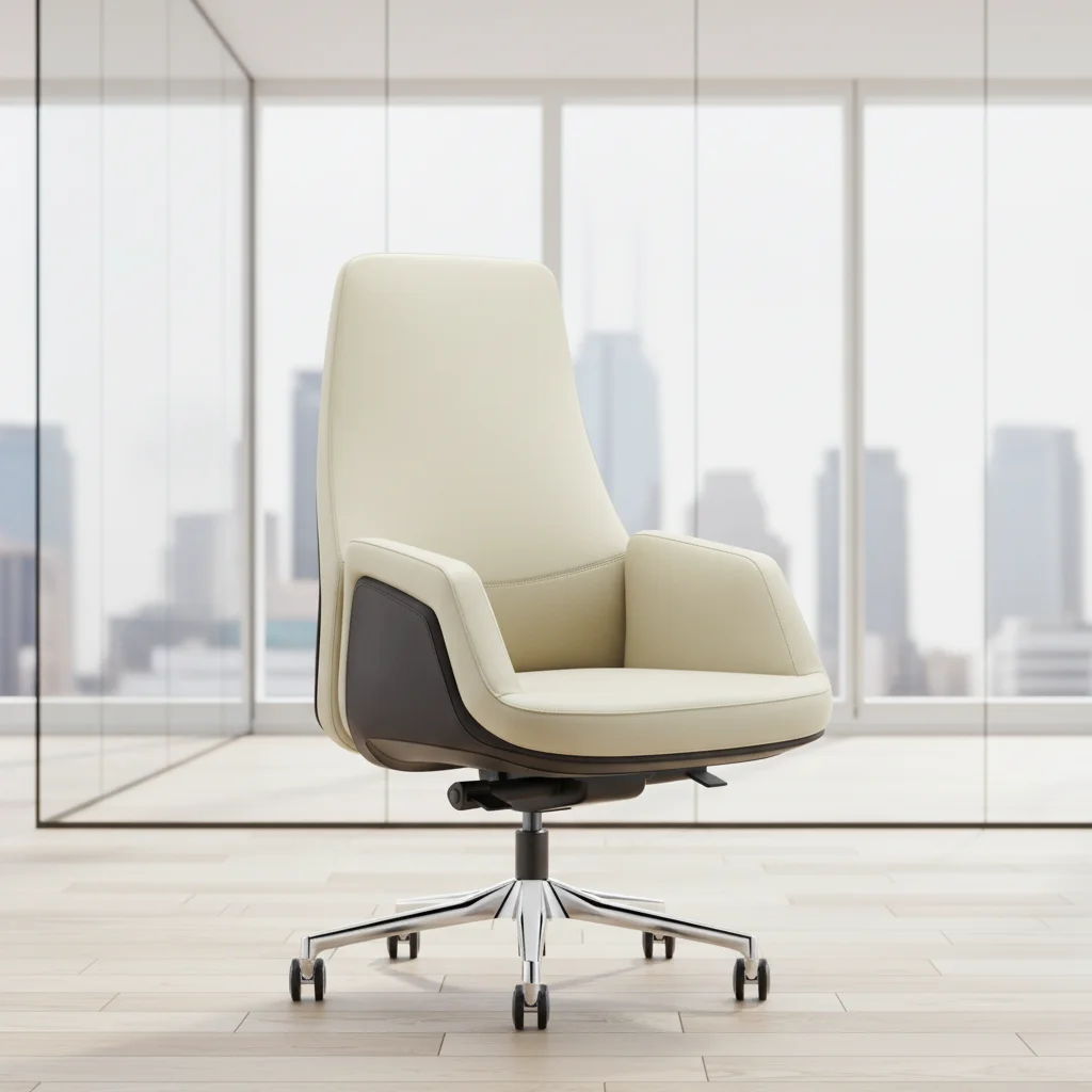 Modern Ergonomic PU Leather Covered ABS Shell Adjustable Conference Chair 6