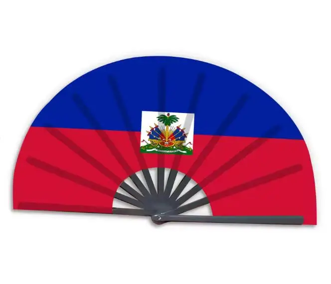 Custom Qatar National Flag Fan 2026 Football Match Day 48 Nations Folding Fan Large Handheld Fan Dance Fan Wholesale_voghion.com
