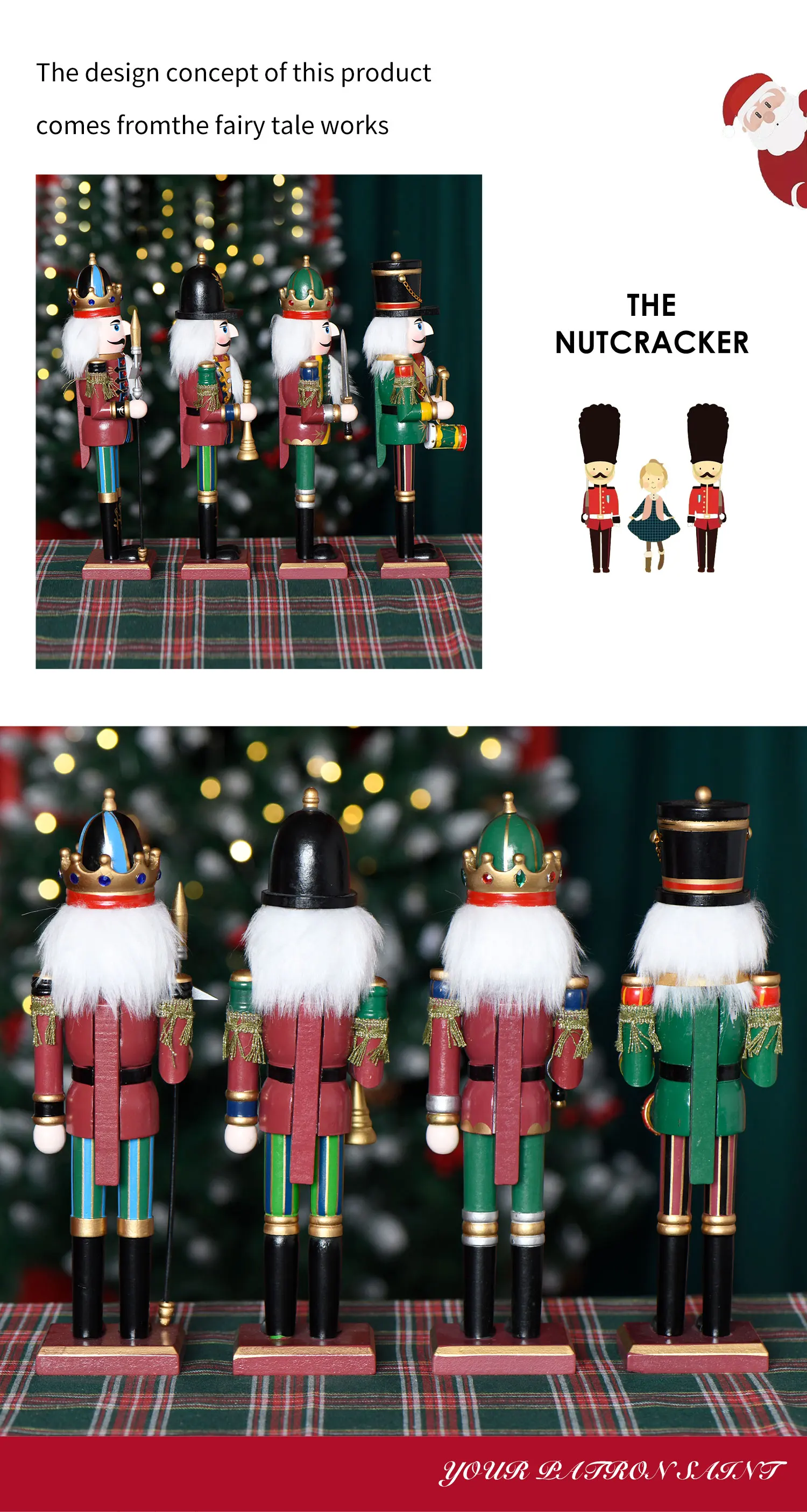 Wholesale Bestselling Traditional Wooden 12 Inch Christmas Nutcracker