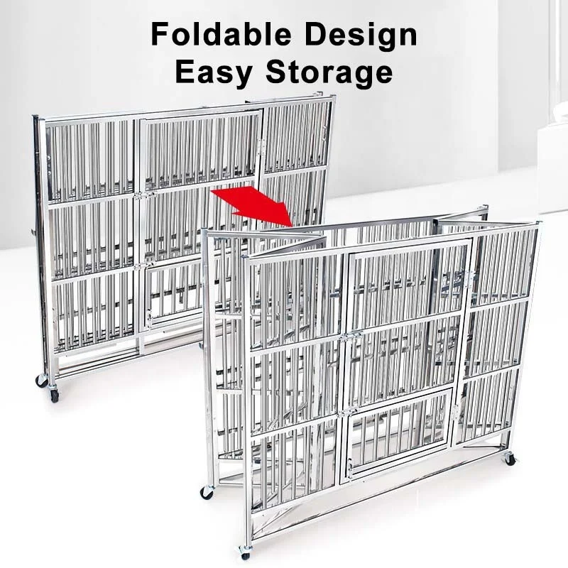 Foldable Double Door 304 Stainless Steel Xl Xxl Pet Breeding Crates