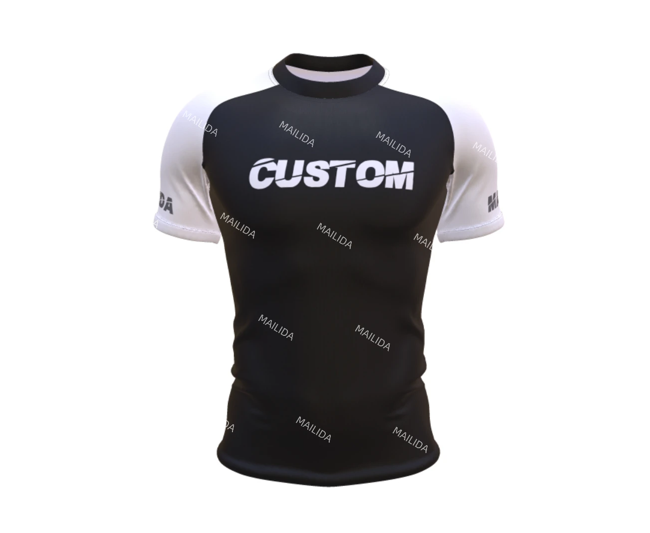 Dropshipping Free Mock up Custom Summer UPF50+ Youth&Adult Blank Short Sleeve Polyester Level Rash Guard Bjj No Gi Rashguard