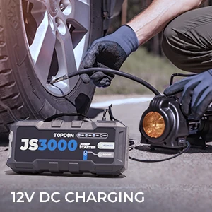 TOPDON JS3000 Jump Starter - 3000A Car Battery Booster, 24000mAh Power Bank With IP54 Waterproofing