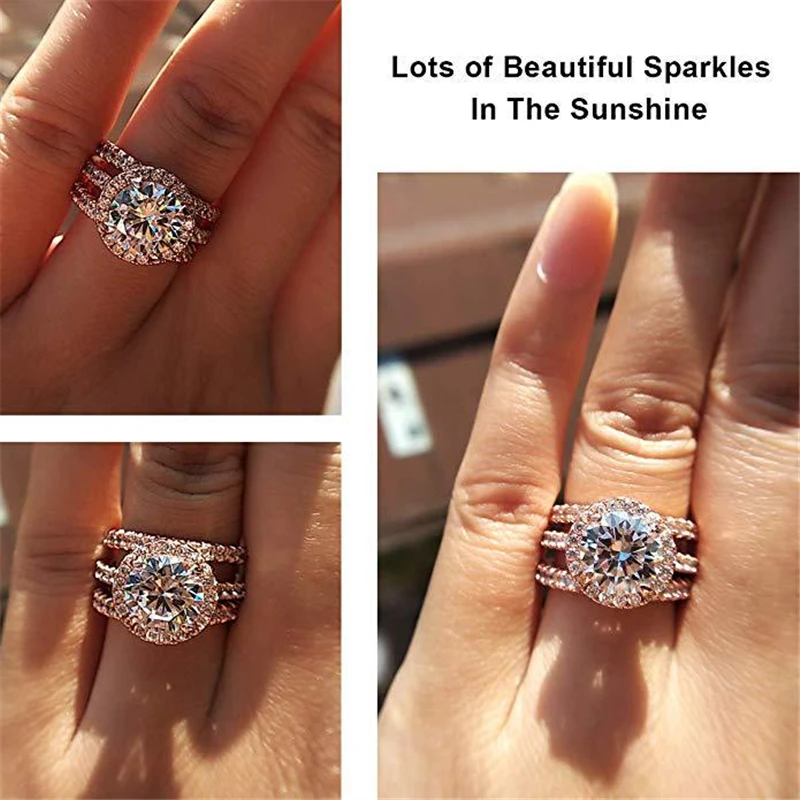 Silver color Jewelry Round Diamond Ring www.1mrk.com