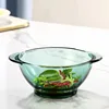 Tazón de doble oreja verde Hera Lake de alto contenido de boro de 450 ml - Verde