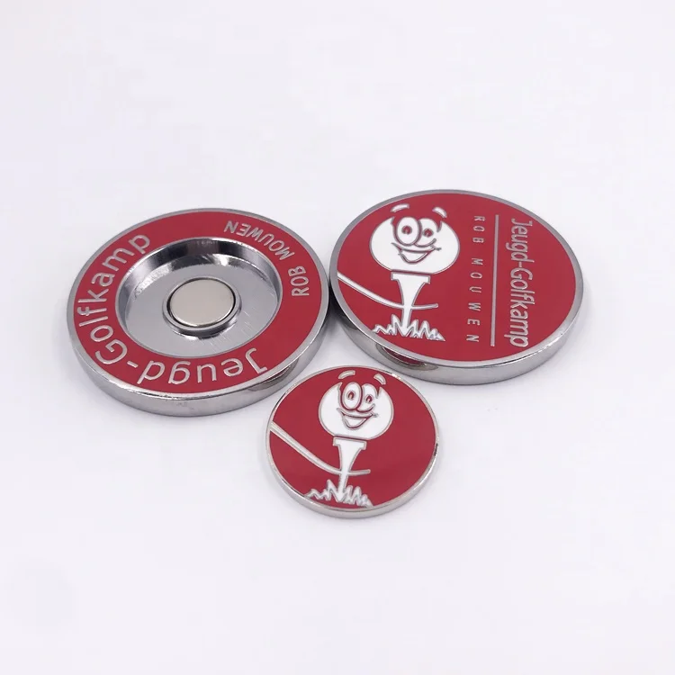 Custom Logo Zinc Alloy Golf Products High Quality 25MM Metal Magnetic OEM Golf Ball Marker factory