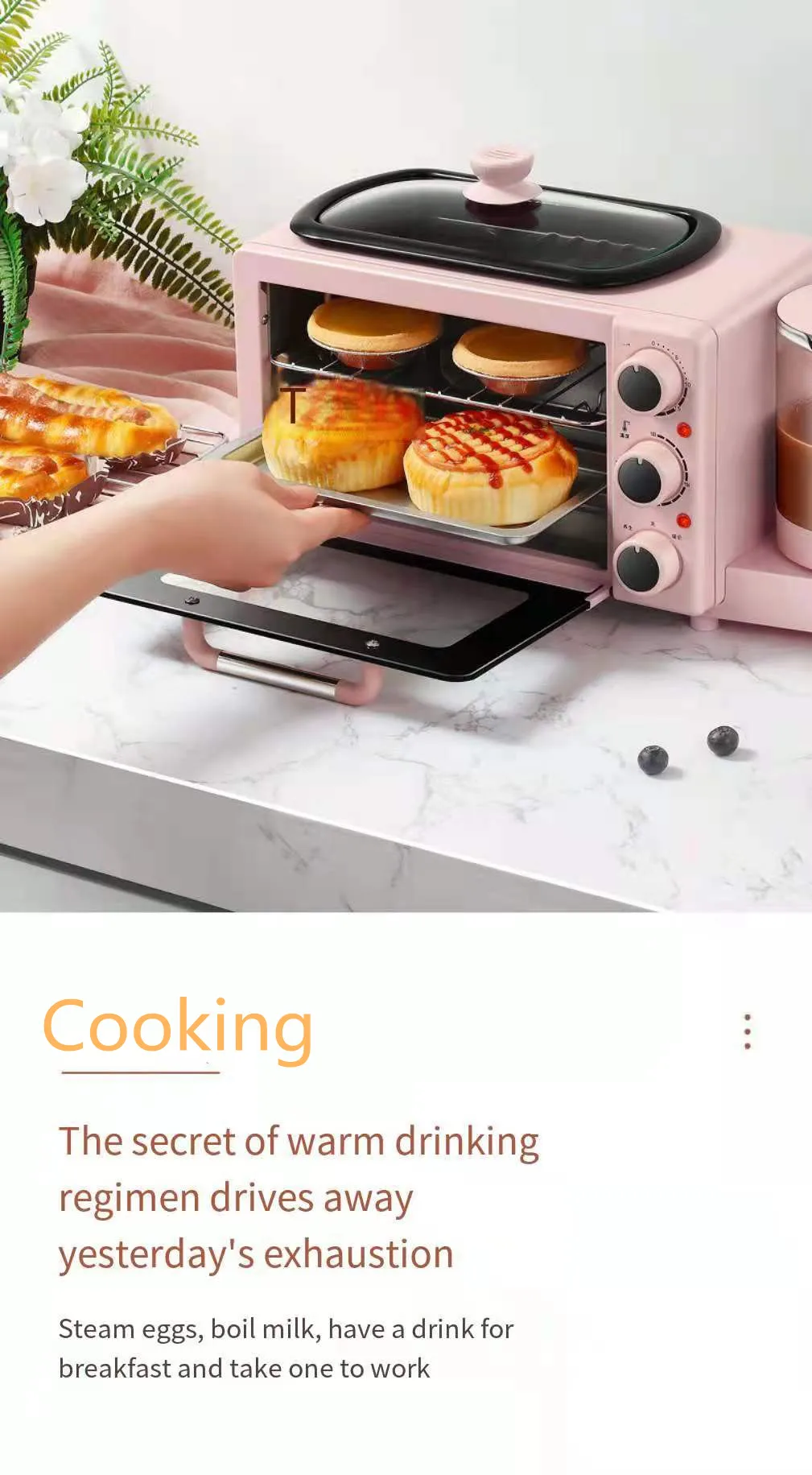 Smart Multi Function Toast Toasters Oven Coffee Pot Frying Pan 3 In 1