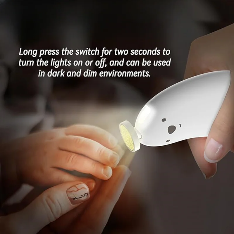 Baby Nail Trimmer with LED Light Polisher Electric Clipper Set for Newborns USB Rechargeable All-in-One Baby Nail Care Kit