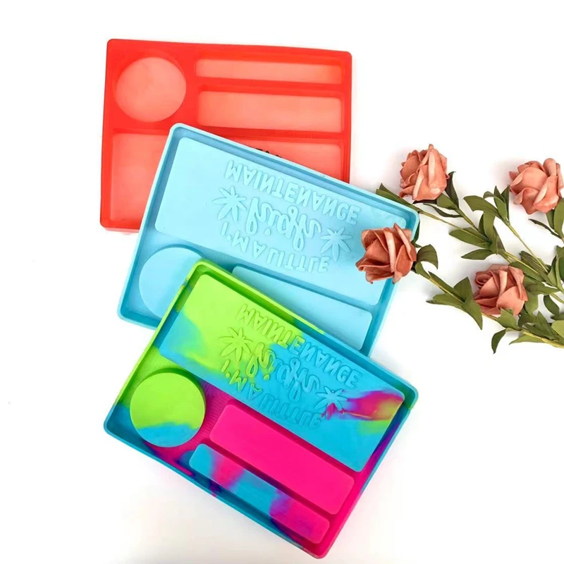 M543 Diy Weed Rolling Tray Grinder Ashtray Silicone Mold Kit Roll Tray