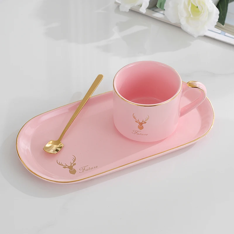 Wholesale Custom Unique Wave Shapes Cheap High Quality White Ceramic Cups With Saucer