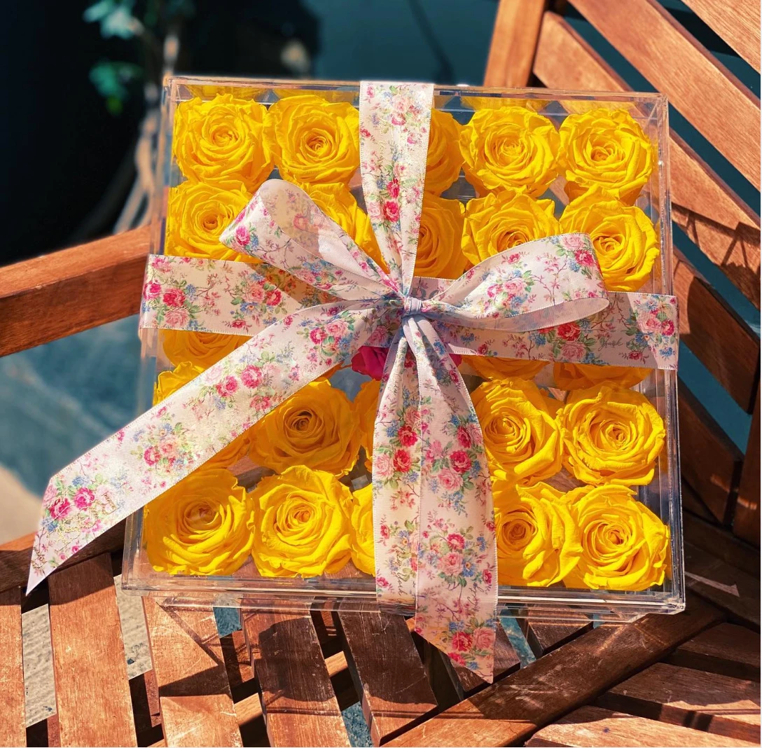 Mothers Gift Acrylic Real Natural Everlasting Immortal Flowers Dried Forever Floral Eternal