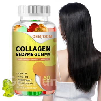 Supplier Custom Vitamin C Enzyme Gummy Support Skin Hair Nails Beauty Supplements Slimming Collagen Gummies