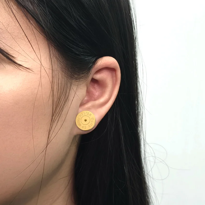 Personalized Stainless Steel Stud Bullet Drop Earrings Zircon Cute Style Lightweight Gifts for Men Women Anniversary Occasion
