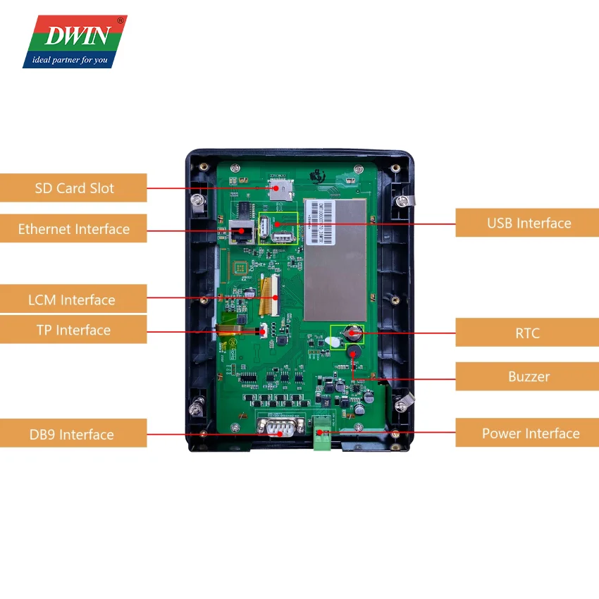 DWIN HMI Display 7 Inch TFT LCD Display Capacitive Resistive Touchscreen Supported Industrial PLC Controller With CAN Interface