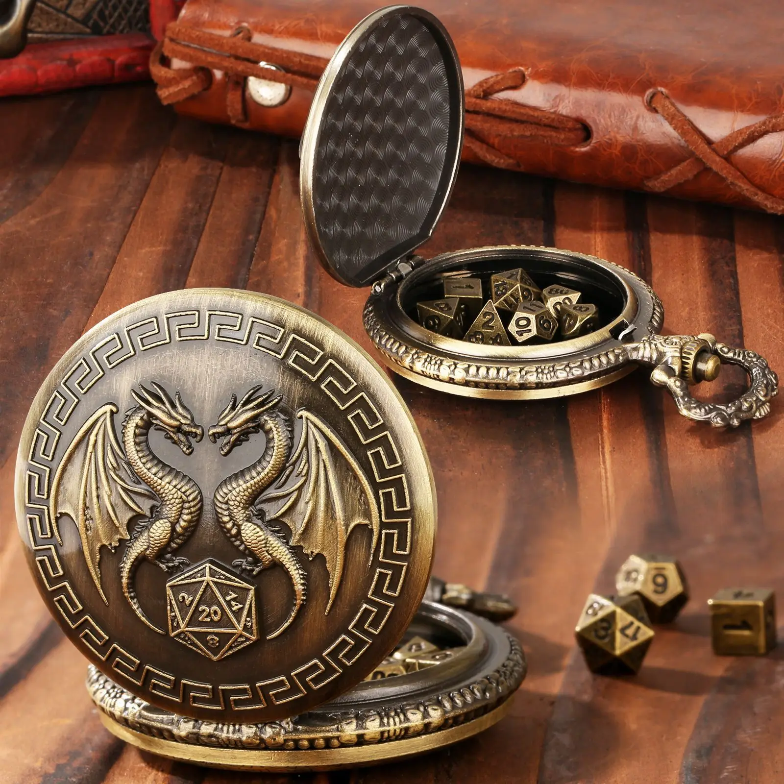 Suprbee Mini Dés DND Métal Steampunk Avec Boîtier Poche - Set 7 Dés Donjons & Dragons Mini Dés D&d