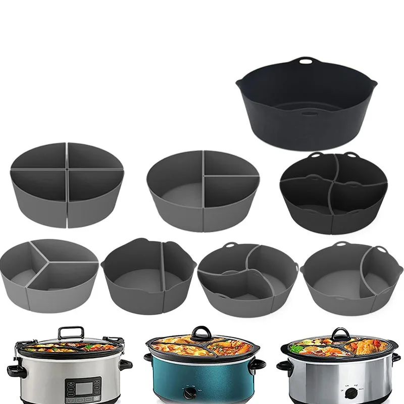 Reusable 3 In 1 Thicker Silicone Slow Cooker Divider Liner Compatible