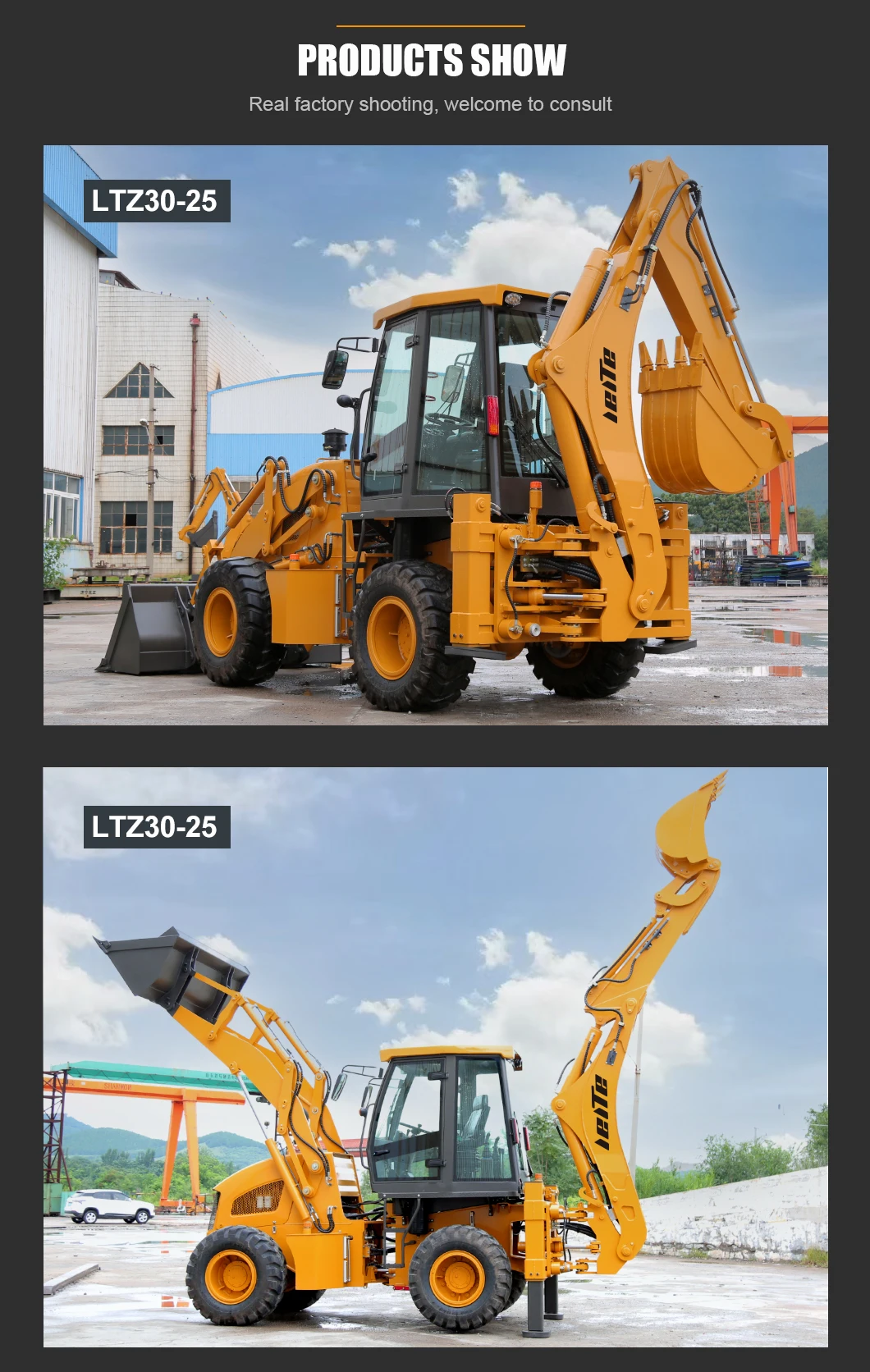 Diesel Mini Backhoe loader 3 ton 5 ton CE EPA China Sale 4 wheel drive new backhoe and loader Applicable earthmoving machinery