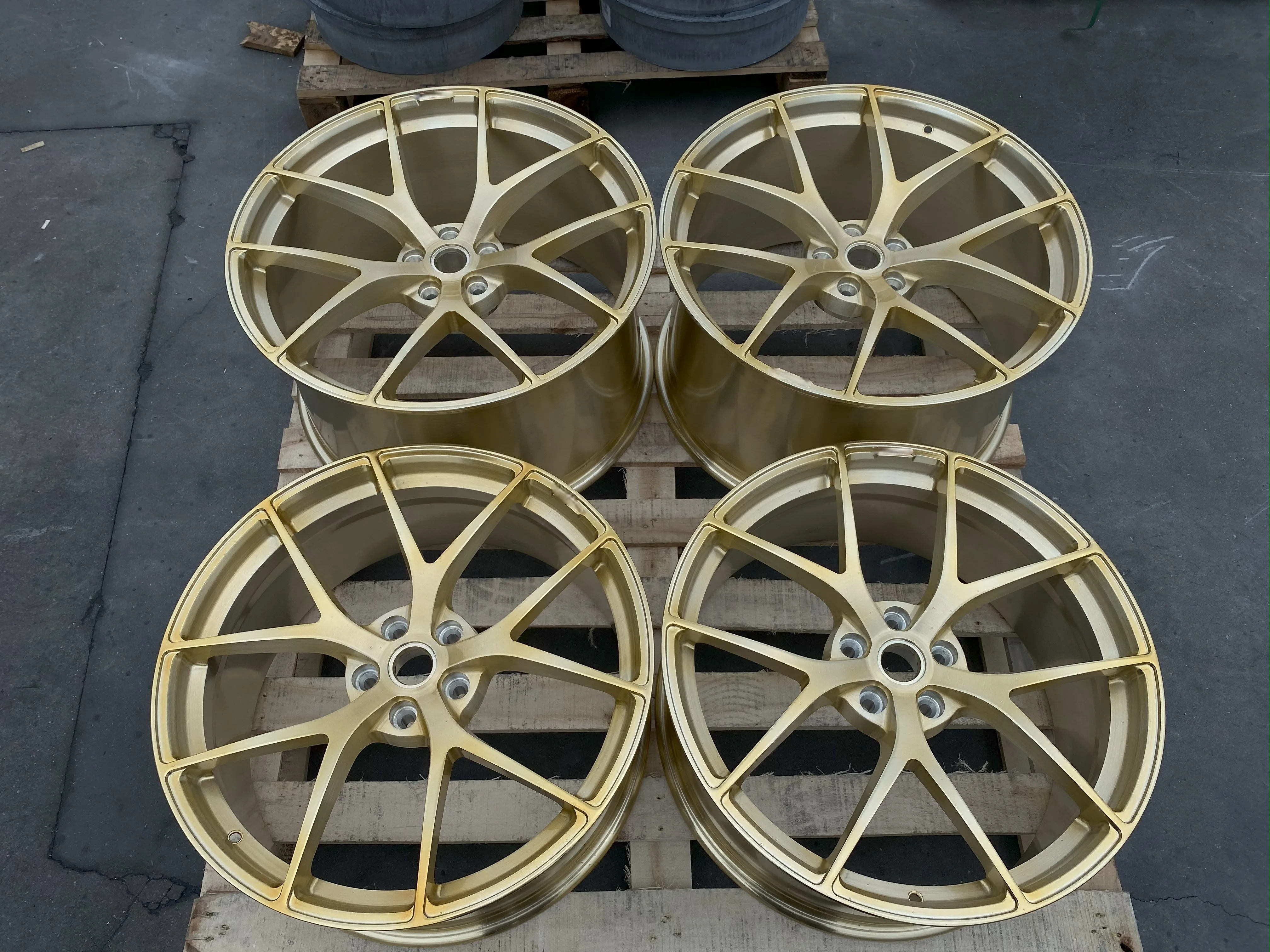 GVICHN brushed gold finished custom forged wheels 16 - 26 inch aluminum alloy rims 5x112 5x114.3 5x120 wheel hub