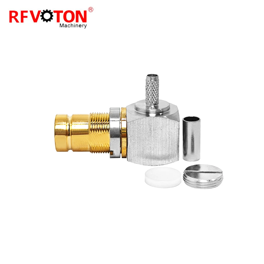 Factory 1.6-5.6 Female Jack Hembra Bulkhead 1.6/5.6 L9 for FLex2 Rg179 Right Angle 90 Degree Elbow Cable Rf Coaxial Connector