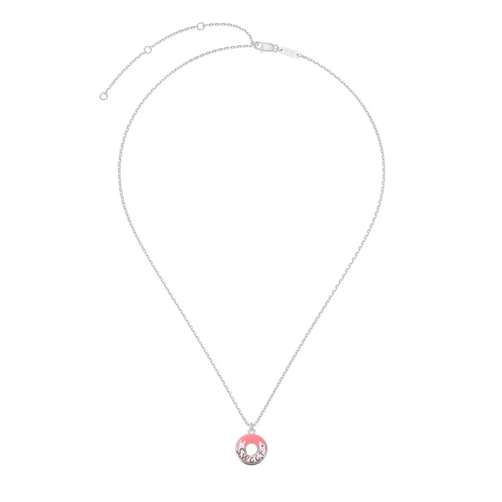 KAKODIY Unique 925 Sterling Silver Fine Jewelry for Women 5A Cubic Zirconia Pendant Donut Shape Necklace detail 1