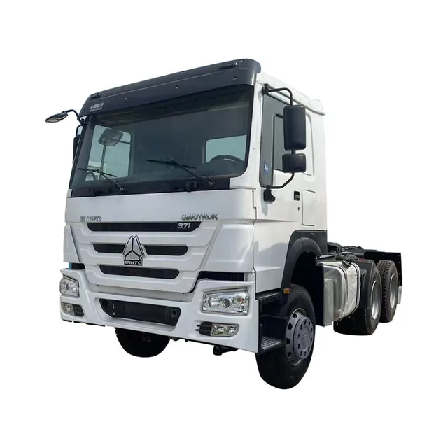 Hot selling export SINOTRUK HOWO white heavy trucks 371hp 375hp 6x4 tractor truck head euro 2 10 wheels tractor trucks