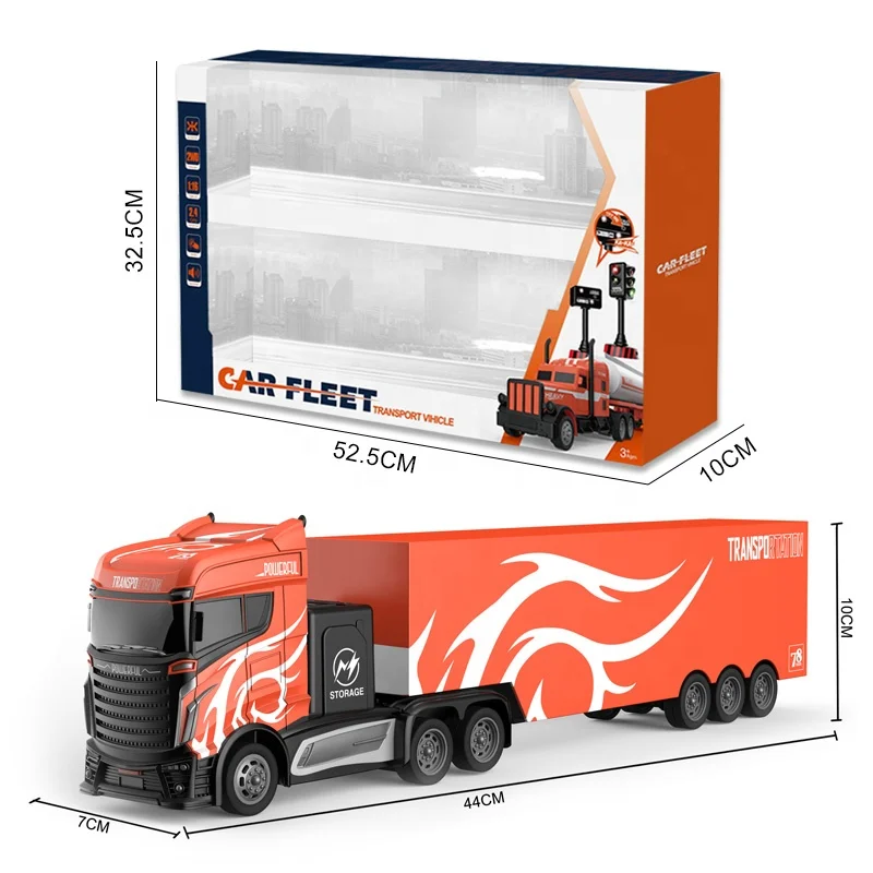 1:16ラジコントラックコンテナトレーラーおもちゃ電気自動車