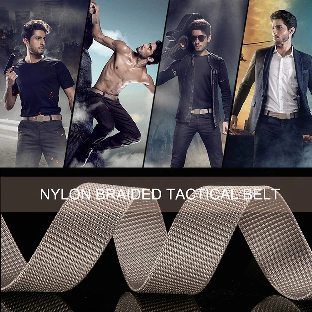 Lightweight Durable Nylon Canvas Plastic Buckle Belt Travel Adjustable Nylon Web Slide Tactical Belts
