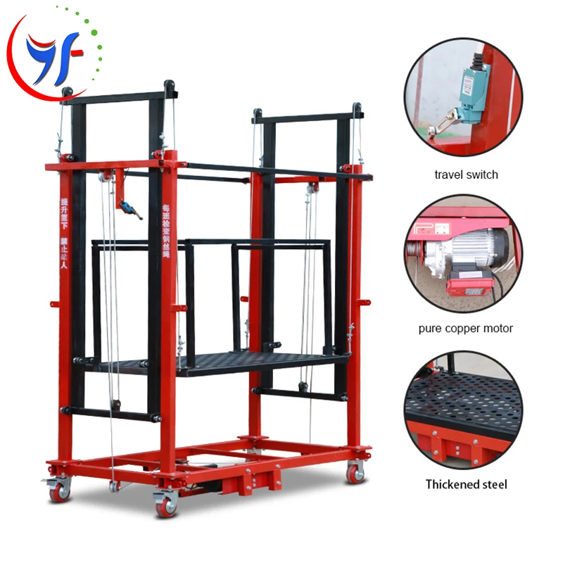 6M Mobile Electric Scaffolding Lift Platform for Construction Multiple Modes Foldable Electric Lift Scaffolding Platform