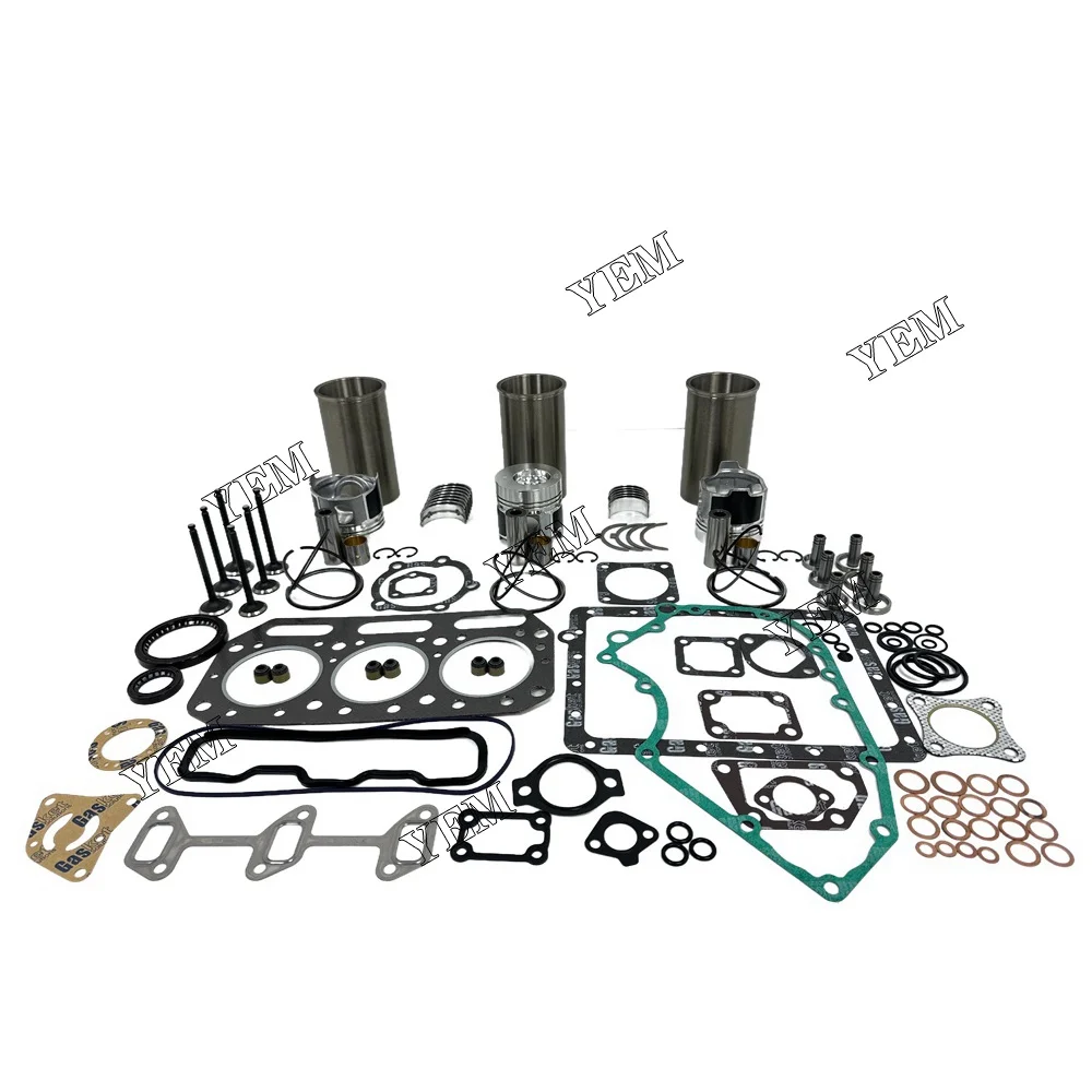 3T75U Rebuild Kit With Piston Ring Liner Cylinder Gasket Engine Valves Bearings Set for Yanmar 3