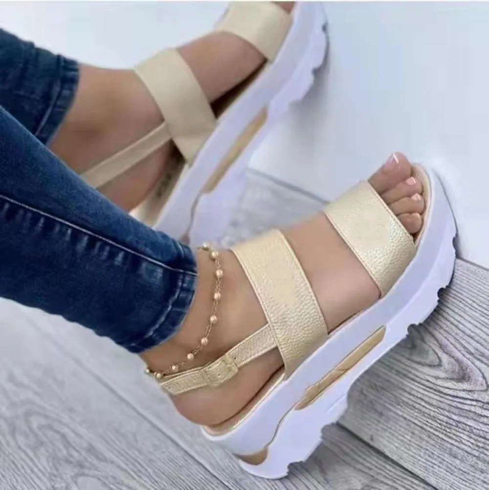 summer New Arrival Fashion women's shoes sweet style platform soft wedge sandals