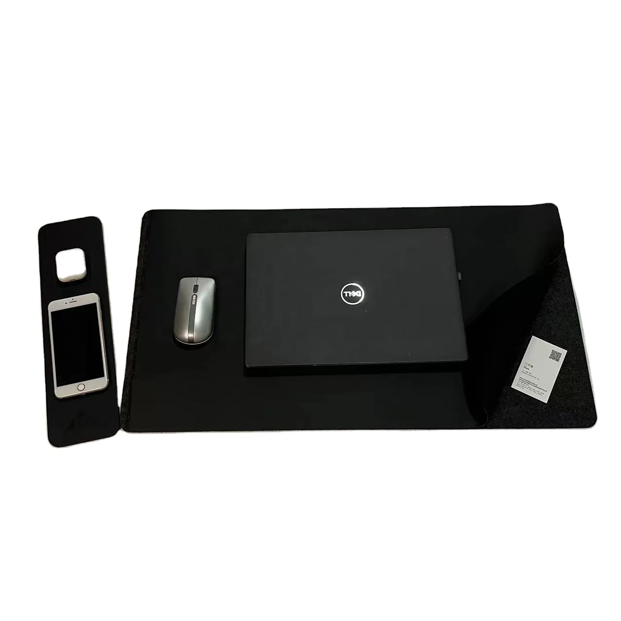 Strong Magnetic 4 in 1  Wireless Charging Desk Mat  Vagan Leather Wireless Desktop 15W Charging Pad  for Phone Earbuds Mousepad