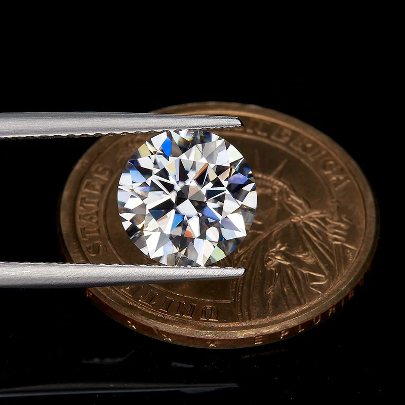 GRA Certificate Round Cut Synthetic Moissanite Green Color VVS Loose Lab Grown Diamond Moissanite