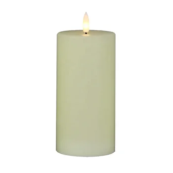 Home decor wholesale 2022 unscented smokeless flameless battery operated high quality 3D led wax pillar candles for wedding
