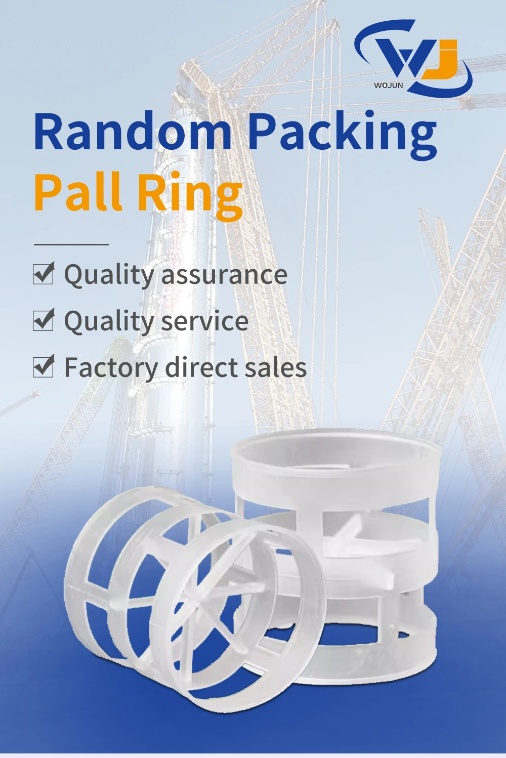 Wojun Factory Price Different Structure Hiflow Pp Plastic Pall Ring For ...