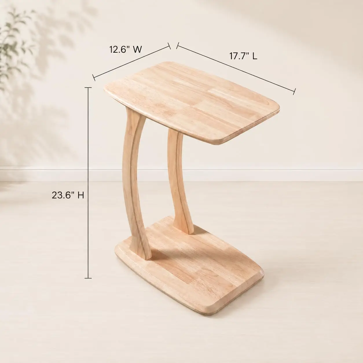 product solid wood c shaped end table sofa side laptop table slide under couch for small space living room bedroom modern home furniture-3