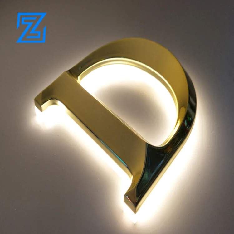 LED Metal Channel Letters Wall Letters Gold 3d Signs Small Metal