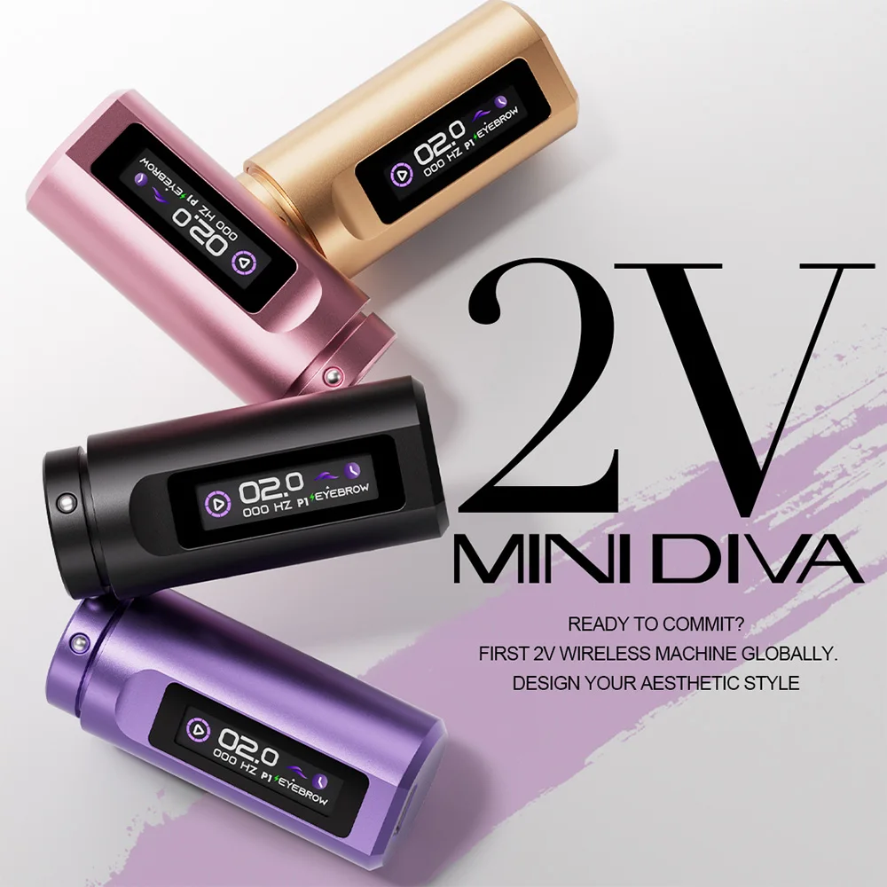 POPU Mini DIVA ワイヤレスタトゥーマシン Mini Diva ワイヤレスタトゥーマシン - 軽量デジタルPMU機器 2V対応