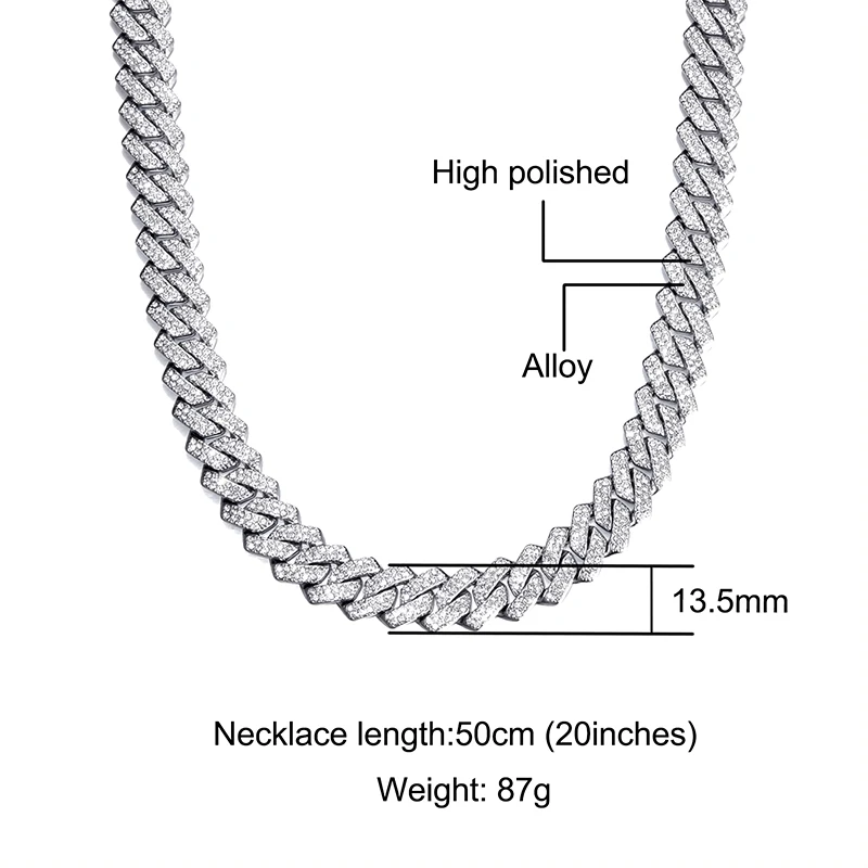 New Color 19mm Choker Cuban Link Chain Prong Hip Hop Necklace For Men ...