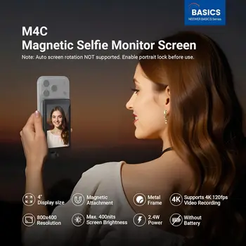 NEEWER 4" Phone Vlog Selfie Monitor Screen, Smartphone Back Camera Monitor with Remote for YouTube TikTok Video Streaming detail image