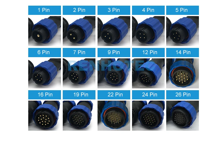 SP11 SP13 SP17 SP21 SP28 SP29 Waterproof Connector Male