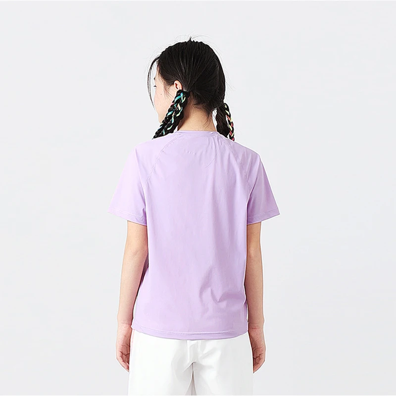 Custom Summer Children Tops Ice Silk 120-160cm Teenage Kids Pullover Quick-drying Short Sleeve Boys Girls Sports T-shirt