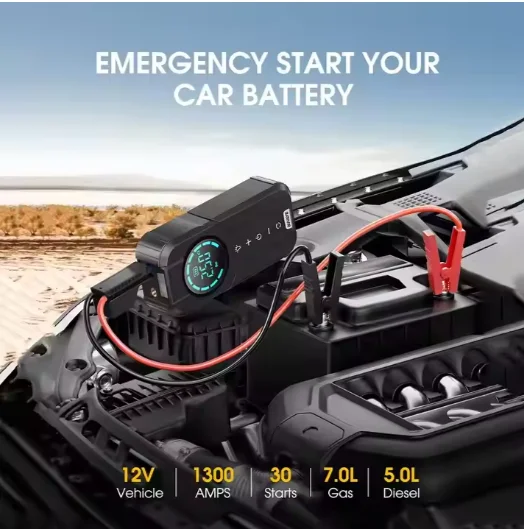 TK-900 Automatic Smart Digital Screen 12v Emergency Starter 8000mAh Power Bank Portable Car Jump Starter with Air Pump/VSB