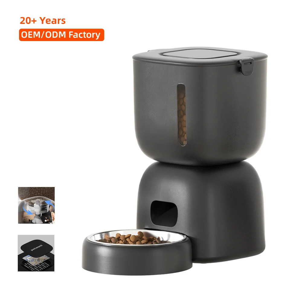 Petwant 3L Automatic Cat Dog Robot Food Dispenser Intelligent Timed Quantitative Visible Wifi Smart Pet Feeder