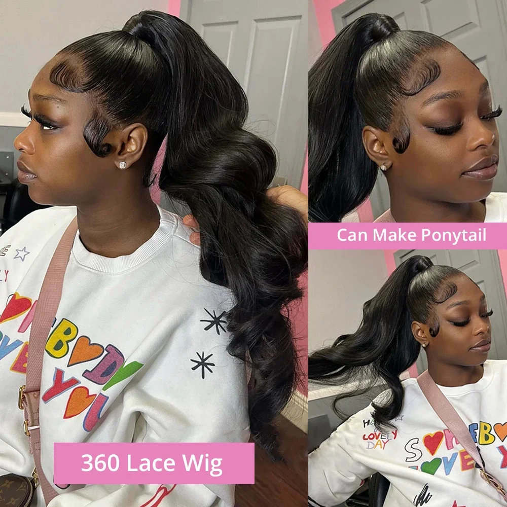 Parrucca frontale in pizzo Body Wave da 30-40 pollici, densità 250%, parrucca frontale in pizzo trasparente HD da donna, parrucca in pizzo con capelli umani a onda sciolta a 360°_voghion.com