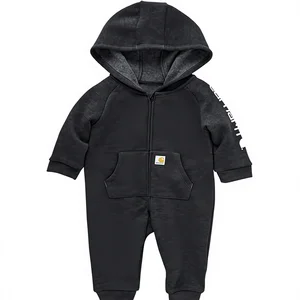For Baby-boys Character Long-sleeve Hooded Zip-up Footless Jumpsuit One-piece Hoodie