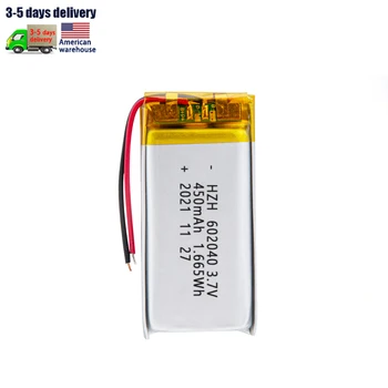 KC Certified 602040 Li Po 450mAh for humidifier LED light 3.7V Rechargeable polymer lithium-ion battery 602040 450mAh