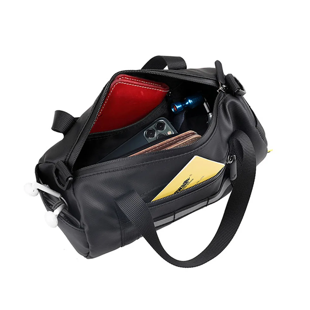 Bolsa de guidão para bicicleta, bolsa de armazenamento frontal com alça de ombro, adequada para ciclismo de estrada e mountain bike._voghion.com