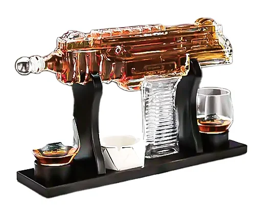 Ak47 Gun Shape Wine Decanter Glass Wine Bottle Whisky Decanter Set Hot Sale High Borosilicate Glass Wine Glass Gift Box CLASSIC