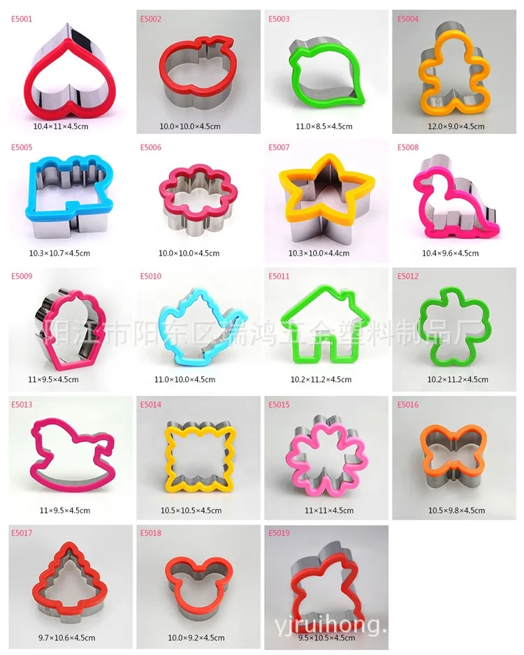 Variety Different Shape Design Heart Christmas Tree Cartoon Novelty Multi Baking Mold Silicone Stainless Steel Cookie Cutter