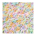 1KG/BAG Rainbow Pastel Mix Individual Color Polymer Clay Non Edible Candy Long Sprinkles For Slime Crafts Tumbler Decoration