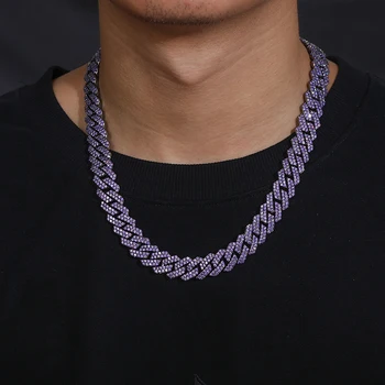 glitter Iced Out Chain Necklace 【14mm 】 Iced Out Prong Chain Necklace 【14mm / SILVER】 | Glitter